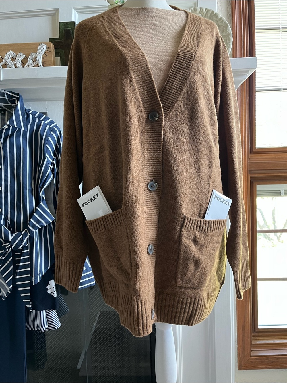 GAP Rich Carmel Colored Button-Up Pocket Cardigan